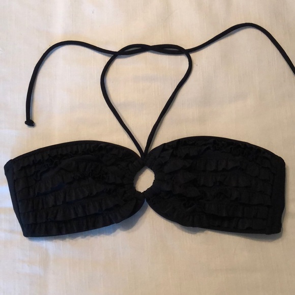 Xhilaration Other - Black Ruffled Bandeau Bikini Top